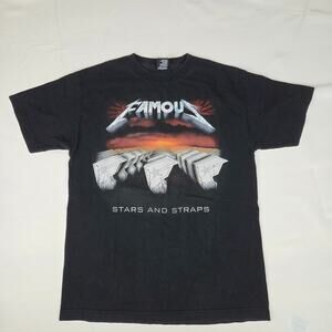Famous Stars & Straps Mens Black Graphic T-Shirt Medium FMS